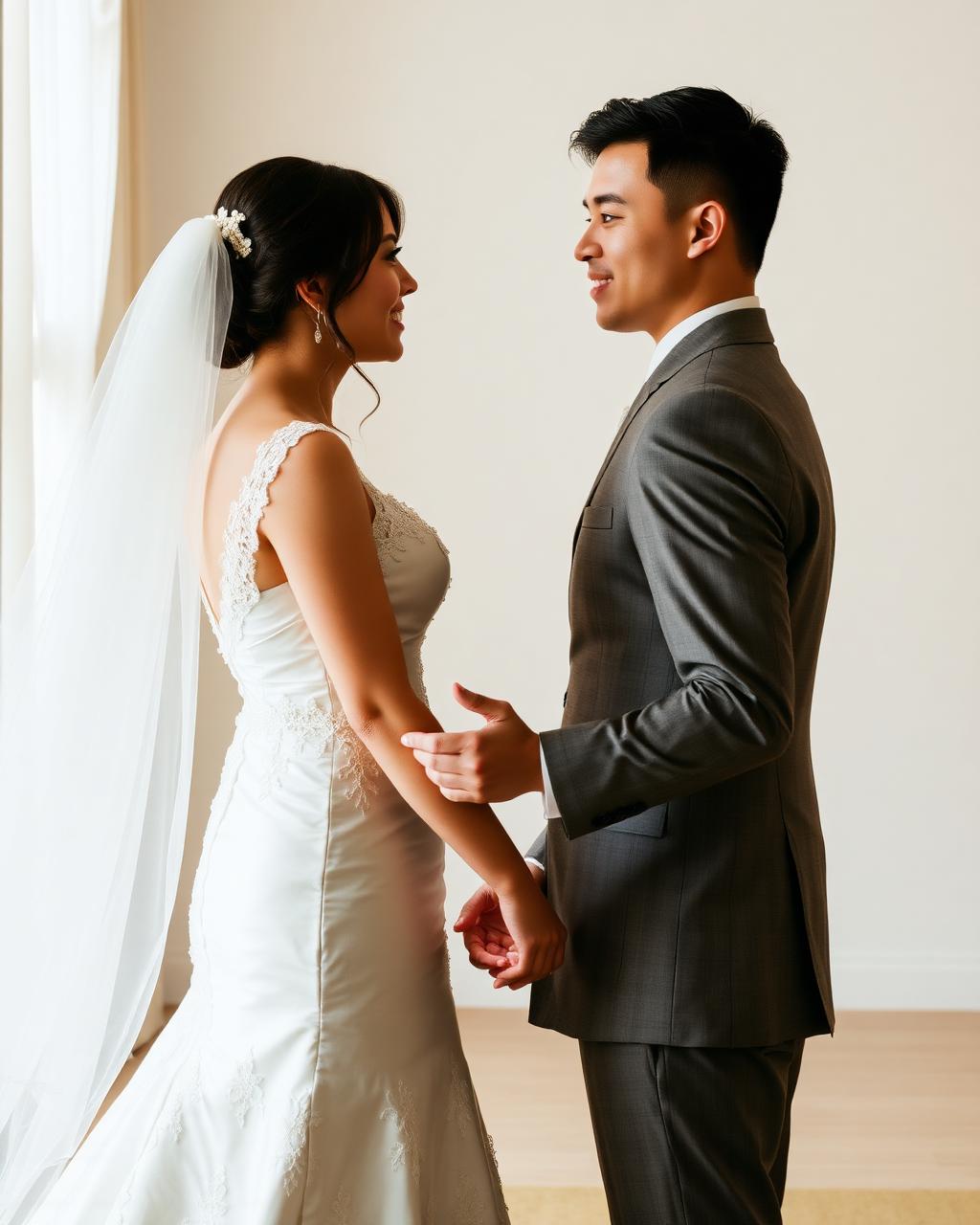 Bride and groom together