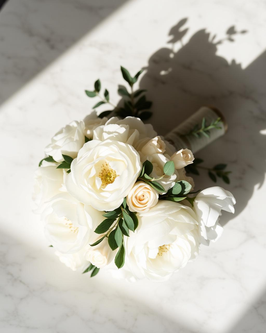 Bridal bouquet of white flowers